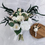 White Rose Bridal Bouquet, White Wedding Bouquet,Rose Bridal Bouquet,Bridal bouquet, Bridal accessories,Wedding bouquet,Rose-Peony Bouquet