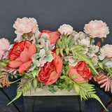Peony Ranunculus Artificial Arrangement Table Centerpiece Country Farmhouse Bouquet Home Decor by Milda Smilga