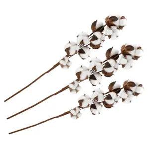 3pcs 10 Bolls Natural Cotton Stems Kapok Dried Flower Wedding Party Home