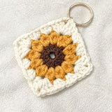 Sunflower Granny Square Keychain