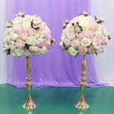 wedding table centerpieces artificial silk rose peony flower half ball gold flower stand Stage Road Lead Props table vase decor