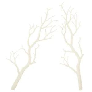 2 Pcs White Birch Tree Dried Flowers Christmas Branches Stems Winter Dry