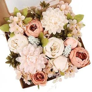 Vintage Peonies Artificial Flowers Bouquet Artificial for Decoration Combo