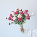 3 heads artificial Ranunculus branche??large size silk Ranunculus  branches??flower arrangement??vase filling??home decor??wedding flower decor