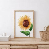 Yellow Art Print Sunflower For Living Room Bedroom Gift For Her Floral Wall Art A5 A4 A3 A2