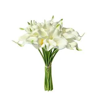 20pcs Flowers Artificial Calla Lily Silk Flowers 13.4" for Mother's Day White