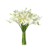 20pcs Flowers Artificial Calla Lily Silk Flowers 13.4" for Mother's Day White