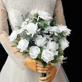 White rose bouquet/Chinese rose bouquet/real touch rose bouquet/eucalyptus bouquet/wedding bouquet/bridal bouquet/wedding/rustic bouquet