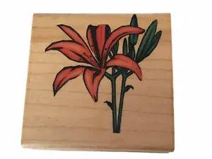 Canadian Maple Collections Rubber Stamp Flower Tiger Lily Nature Card Making