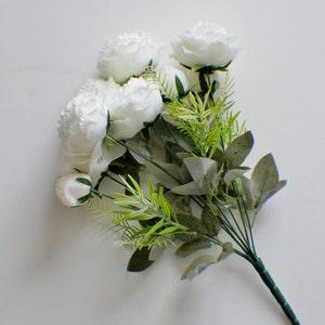 16" Ivory Ranunculus Bush, Artificial Silk Flowers, Spring Wedding Flowers, Faux Rose Bouquet, Fake Ranunculus, Summer Weddings