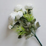 16" Ivory Ranunculus Bush, Artificial Silk Flowers, Spring Wedding Flowers, Faux Rose Bouquet, Fake Ranunculus, Summer Weddings