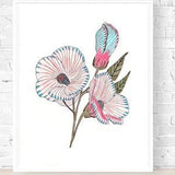Blush Pink Floral Bouquet Art Print / Pink Botanical Wall Art / Wildflower Print / Pink Flowers Wall Decor / Garden Decor / Wildflower Lover
