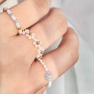 Beaded Flower Rings | Seed Bead Rings | Daisy Rings | Friendship Rings