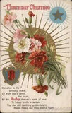 Birthday Greeting-Carnation is Thy Birthday Flower Antique Postcard 1c stamp
