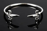 Von Giardino ABELARDOR Silver 925 Twin Lily Pendant Bracelet Bangle Wristlet