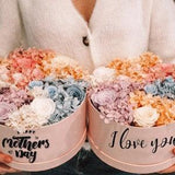 Preserved Flower Bouquet For Mom ¡§D Preserved  Roses With Hydrangea In A Box ¡§D Dried Roses ¡§D Forever Bouquet ¡§D Mothers Day Gift