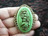 (CL48-1) Lily of Valley Daisy garden flowers CAMEO Pin Pendant Jewelry Necklace