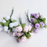Bouquets For Dolls, Bouquet Roses and Leaves Bud of 10 Pieces Flowers, 0.5"