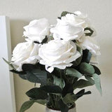 Ivory Rose Bouquet Artificial Silk Flower 10 Heads Bush For DIY Arrangement Home Decor Wedding Party Celebration