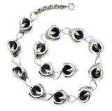 VTG Danecraft Art Nouveau Inspired Sterling Calla Lily Floral Link Necklace, 17"