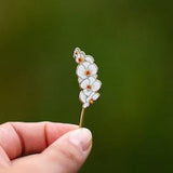 White Orchid Floral Enamel Pin, White Flowers Gift, Flower Lover Pin, Floral Badge, Brooch Pin, Botanical Accessory, Backpack Pin