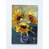 Sunflower painting Original oil painting Flowers painting Impasto flowers