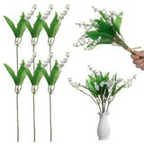 6pcs Bundle White Lily of the Valley Fake Plants Artificial Flower Home Decor US