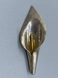925 Sterling Silver 2-Tone Vintage Mexico Calla Lily Floral Pin Brooch