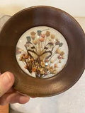 PRETTY DRIED FLOWERS AND BUTTERFLY IN SEE THROUGH WOOD FRAME ~ CURVED GLASS