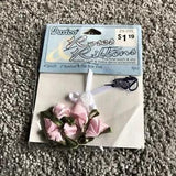 Carnation Embellishments by Darice Roses & Ribbons; 1??? Rosebud W/flat Row Pink