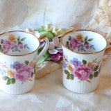 Set of two Regal Heritage Fine Bone China Mugs - Pink Rose Floral Bouquet
