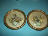 LA NIVE'S POT POURRI Real Flowers Round Framed Original Creation,Made in England