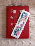 Cross Stitch Bookmark January Flower Of The Month Carnation- Complete