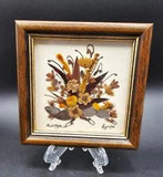 Vintage Dried Flower Picture Floral Arrangement