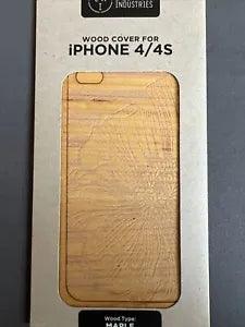 Maple wood skin case for iPhone 4/4S with peony flower pattern