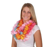 LOT OF 12 HAWAIIAN CARNATION FLOWER TWO TONE LEIS LUAU BEACH PARTY CARNIVALS
