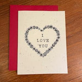 I Love You - Valentine's Card - Plantable Seed Card - Wildflower Seed Paper blank note card with envelope