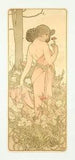 Vintage Style Alphonse Mucha Poster GIANT STICKER Art Nouveau Flowers Carnation