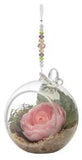 Ganz E9 Wedding Home Decor Pink Peony Single Flower Terrarium 5in Ornament