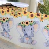 Sunflower Elephant Baby Ribbon, Diaper Cake Ribbon, Girl Boy Baby Shower Elephant Ribbon, Sunflower  || 3 Yards of Ribbon - 3
