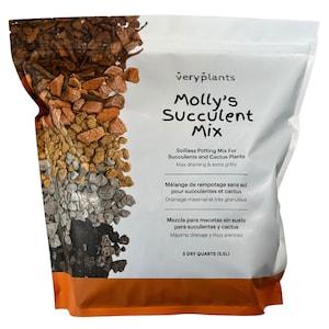 Molly's Succulent Mix - Premium Gritty Soilless Potting Mix for Succulents, Cactus and Bonsai