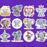 Set Of 12 Elephant Stickers / 2