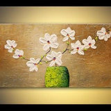 original Orchid flower painting on canvas textured abstract White Orchid modern dining room art CUSTOM ART