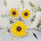Beaded sunflower necklace with earrings set