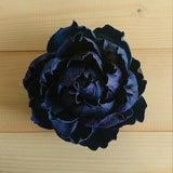 6 Peony Roses Sola Wood Diffuser Flowers 10cm Dia. dyed in Navy Blue