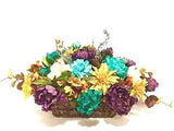SALE! Long Silk Floral Centerpiece All Season Fall Bronze Gold Rust Turquoise
