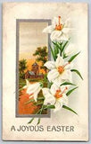 Elwood, Indiana - White Lilies, A Joyous Easter - Vintage Postcard - Posted 1914