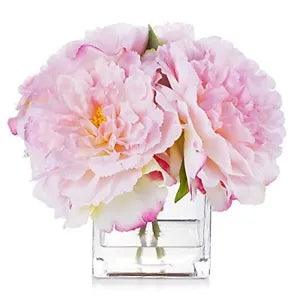 Enova Floral Artificial Flowers Silk Peony Fake Flowers Arrangement in Pink