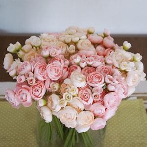 Artificial Rustic Ranunculus Flower Bunch Stalks, Vintage Floral  Ranunculus Decor, Faux Flowers