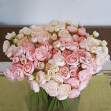 Artificial Rustic Ranunculus Flower Bunch Stalks, Vintage Floral  Ranunculus Decor, Faux Flowers